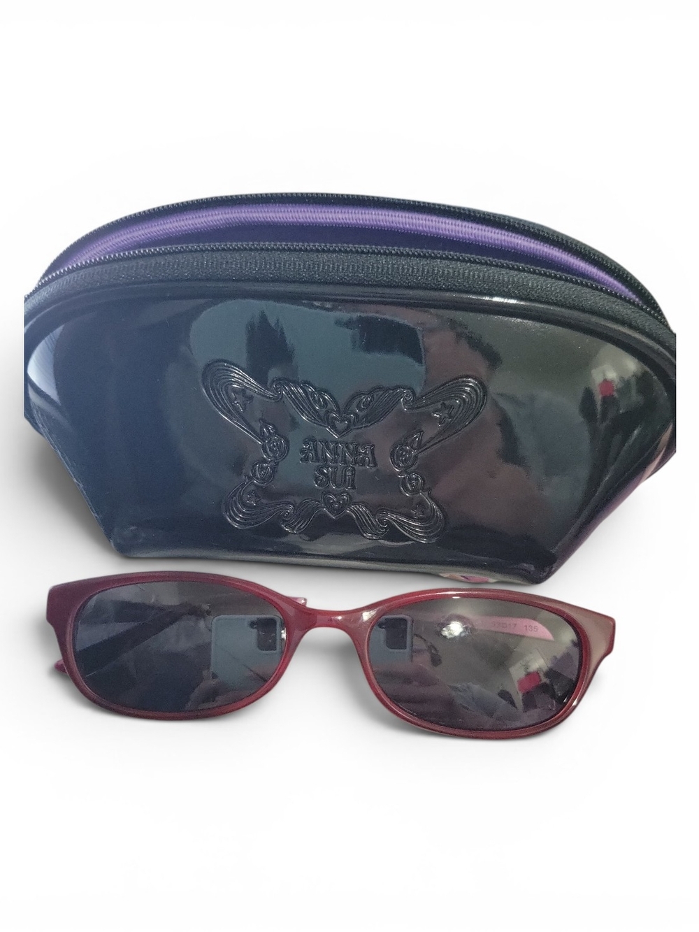 NWTAnna Sui Bordouxe Sunglasses AS566-2 With Butterfly Motif Hardcase